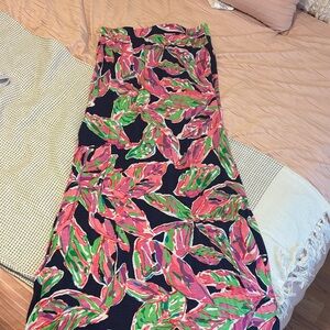 Lilly Pulitzer Pink and Green Maxi Skirt